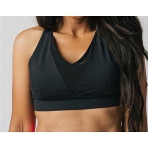 Ziya Active One More Rep Black Adjustable Mesh Bra Size Medium